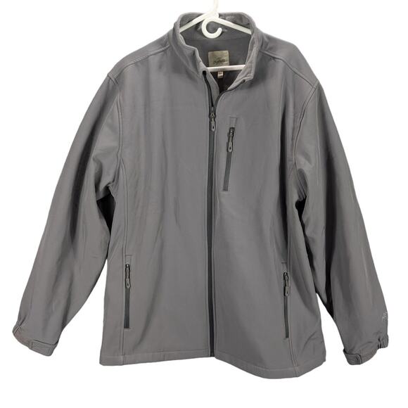 Trailside Supply Co Coat Mens 2XL Gray Jacket Soft Shell Fleece Lined Outdoor
